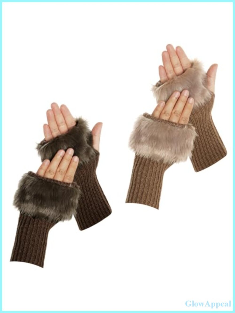 Faux Fur Fingerless Gloves Women's Winter Arm Warmers for Driving Writing